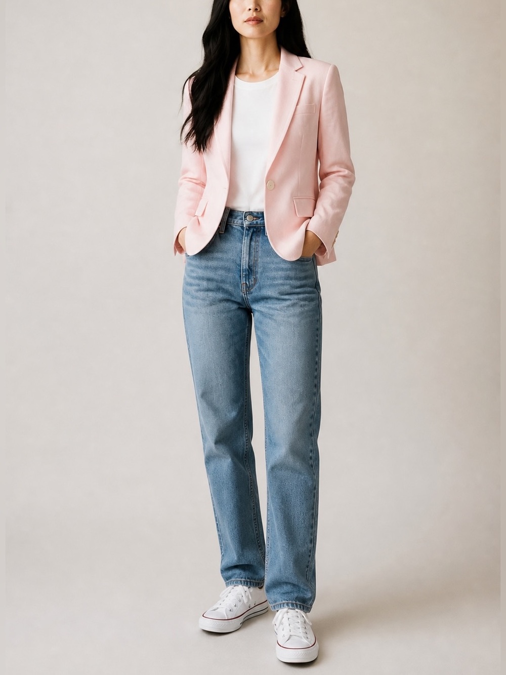 NWT Lauren Ralph Lauren Linen-Blend Twill Wilona Blazer In Pink - Size 8